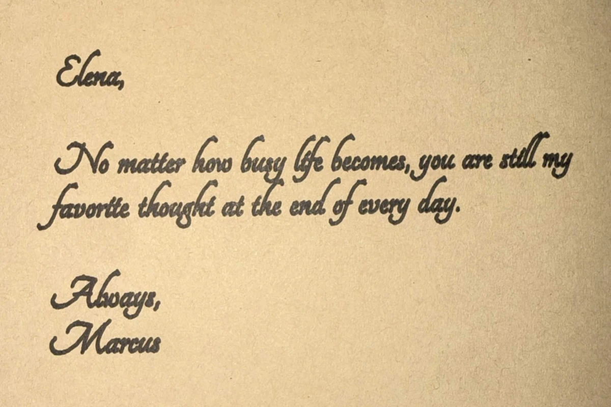 Classic Love Letter handwriting sample