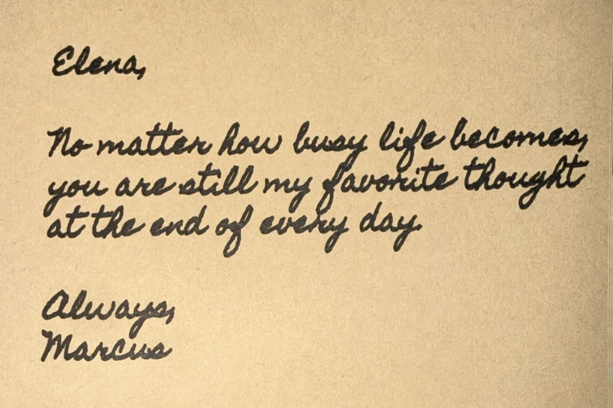 Personal Keepsake handwriting sample